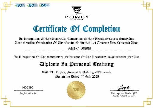 Diploma in Personal Training Certificate